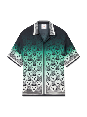 Gradient Monogram Short Sleeve Silk Shirt