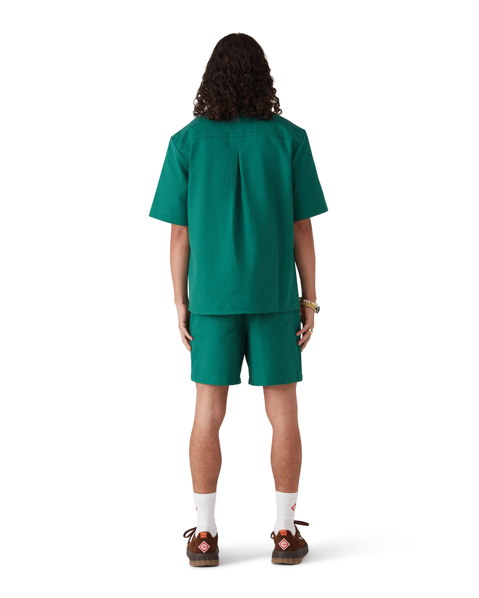 Cotton Monogram Short Sleeve Jacquard Shirt - 图片 3