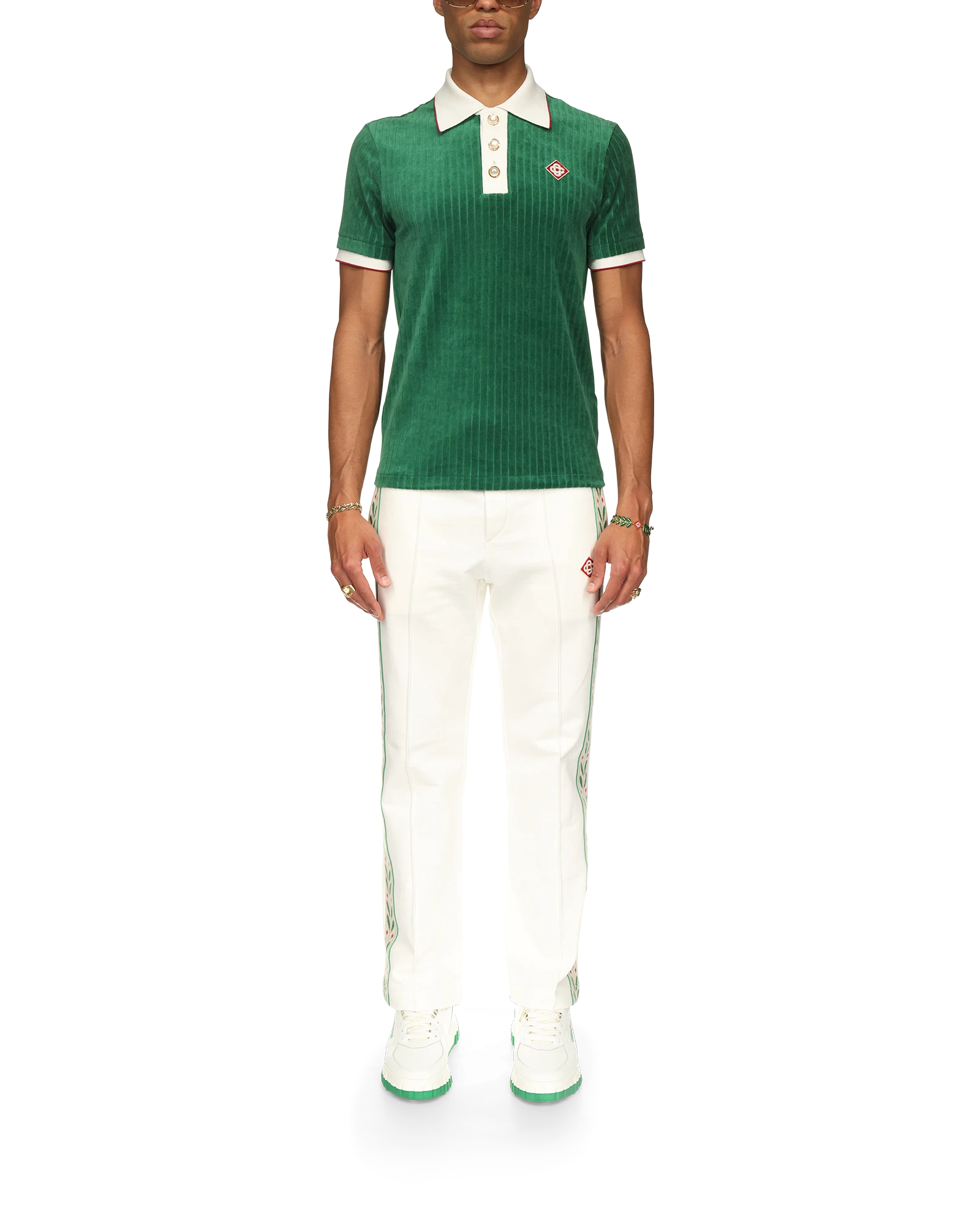 Rib Velour Polo Shirt - 图片 2