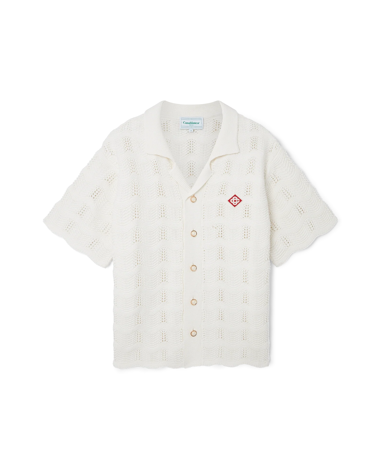 Wavy Short Sleeve Crochet Shirt