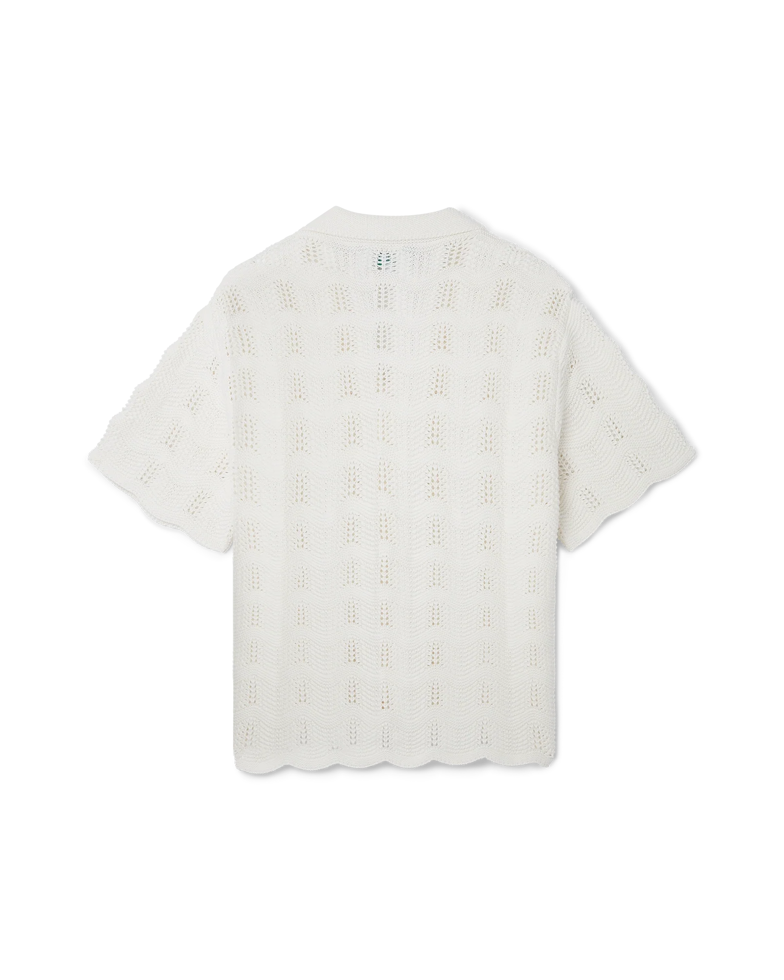 Wavy Short Sleeve Crochet Shirt - 图片 6