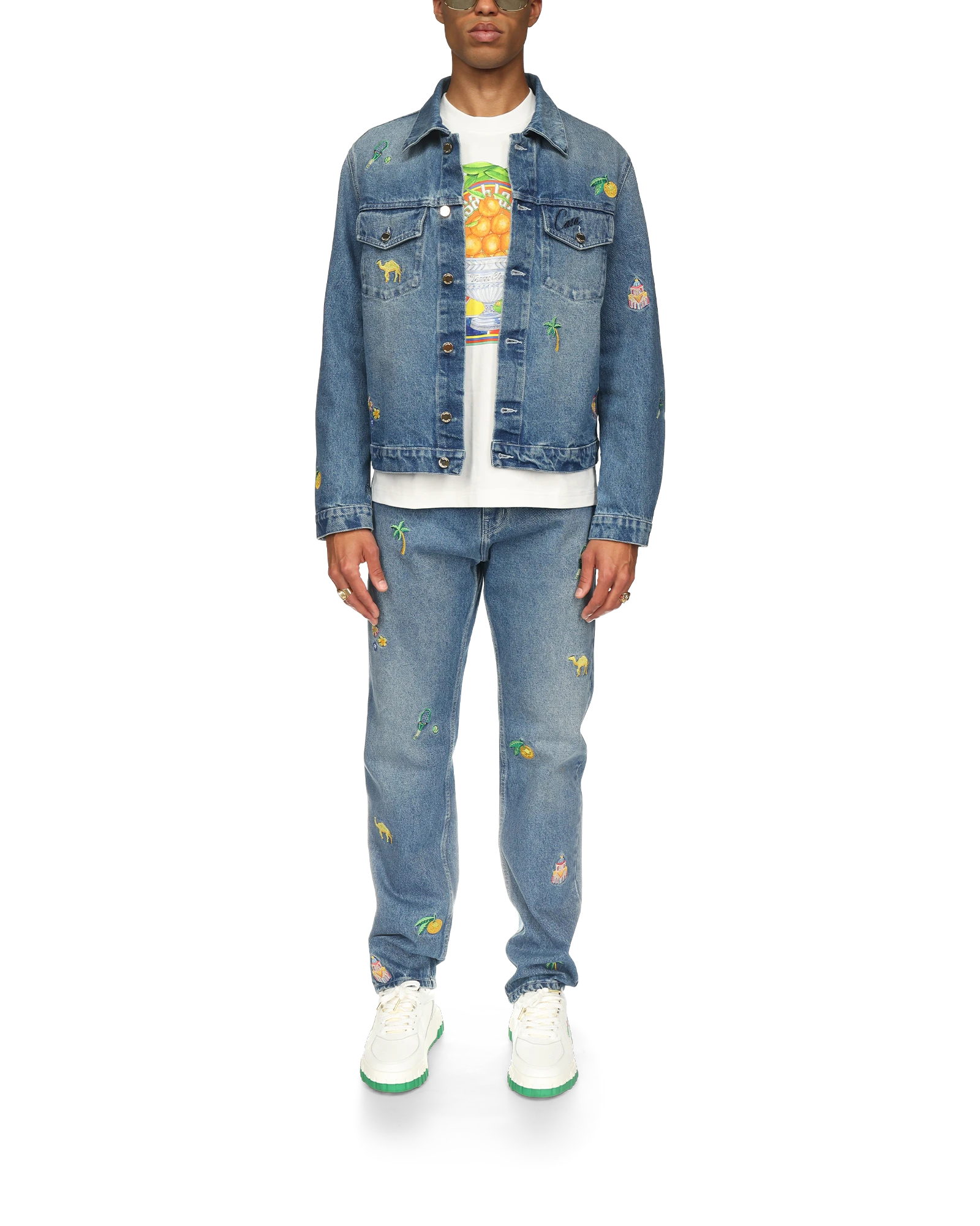 Motif Denim Jeans - 图片 2