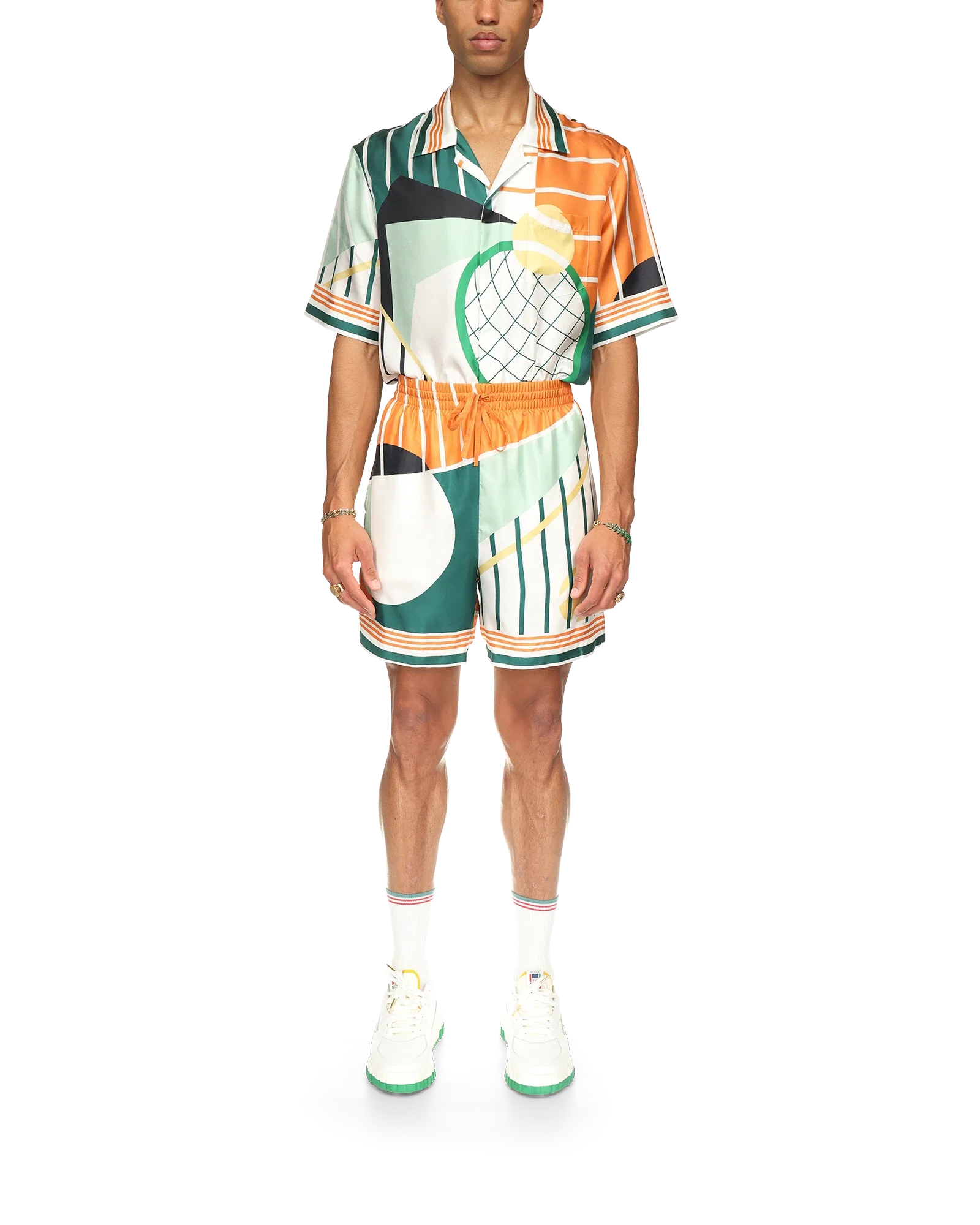 Court Abstrait Silk Shorts - 图片 2