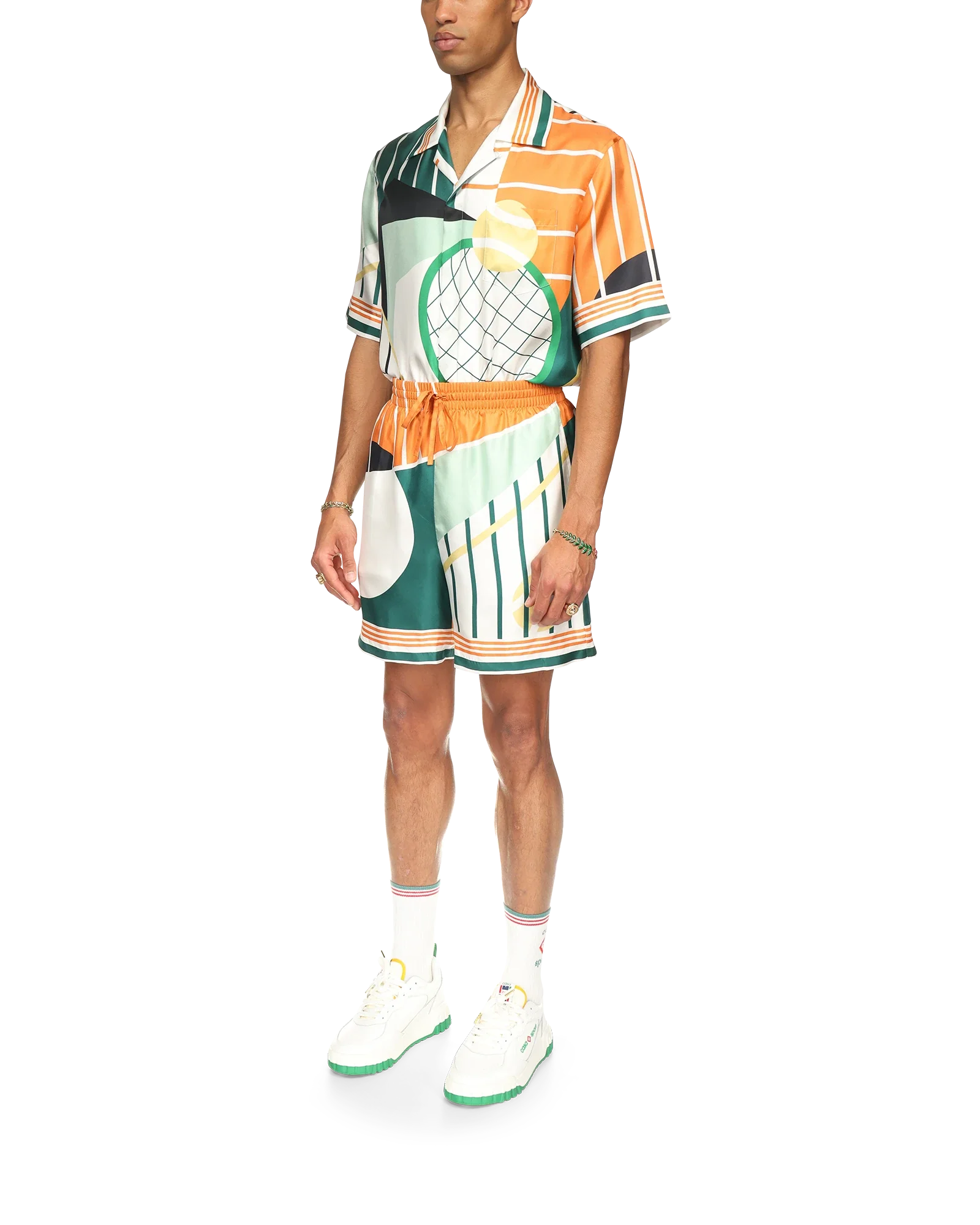 Court Abstrait Silk Shorts - 图片 3