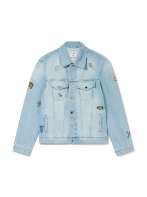Embroidered Motif Denim Jacket