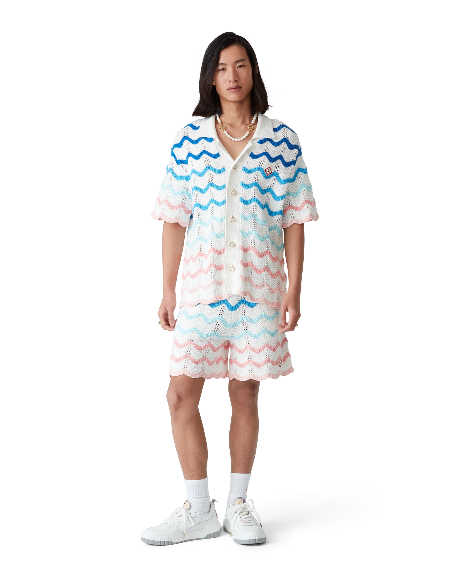 Gradient Wave Crochet Shorts - 图片 2