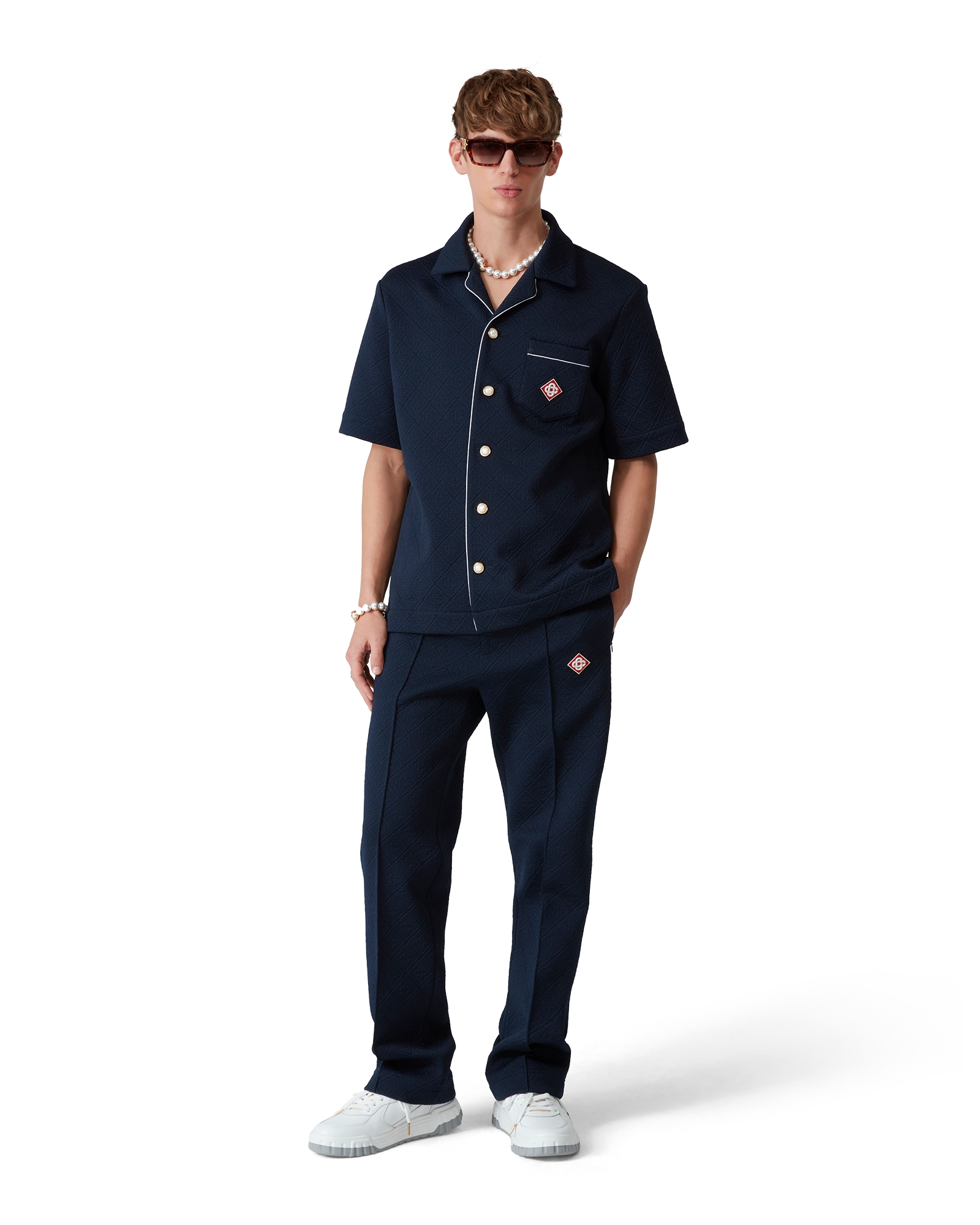 Jacquard Monogram Short Sleeve Shirt - 图片 2