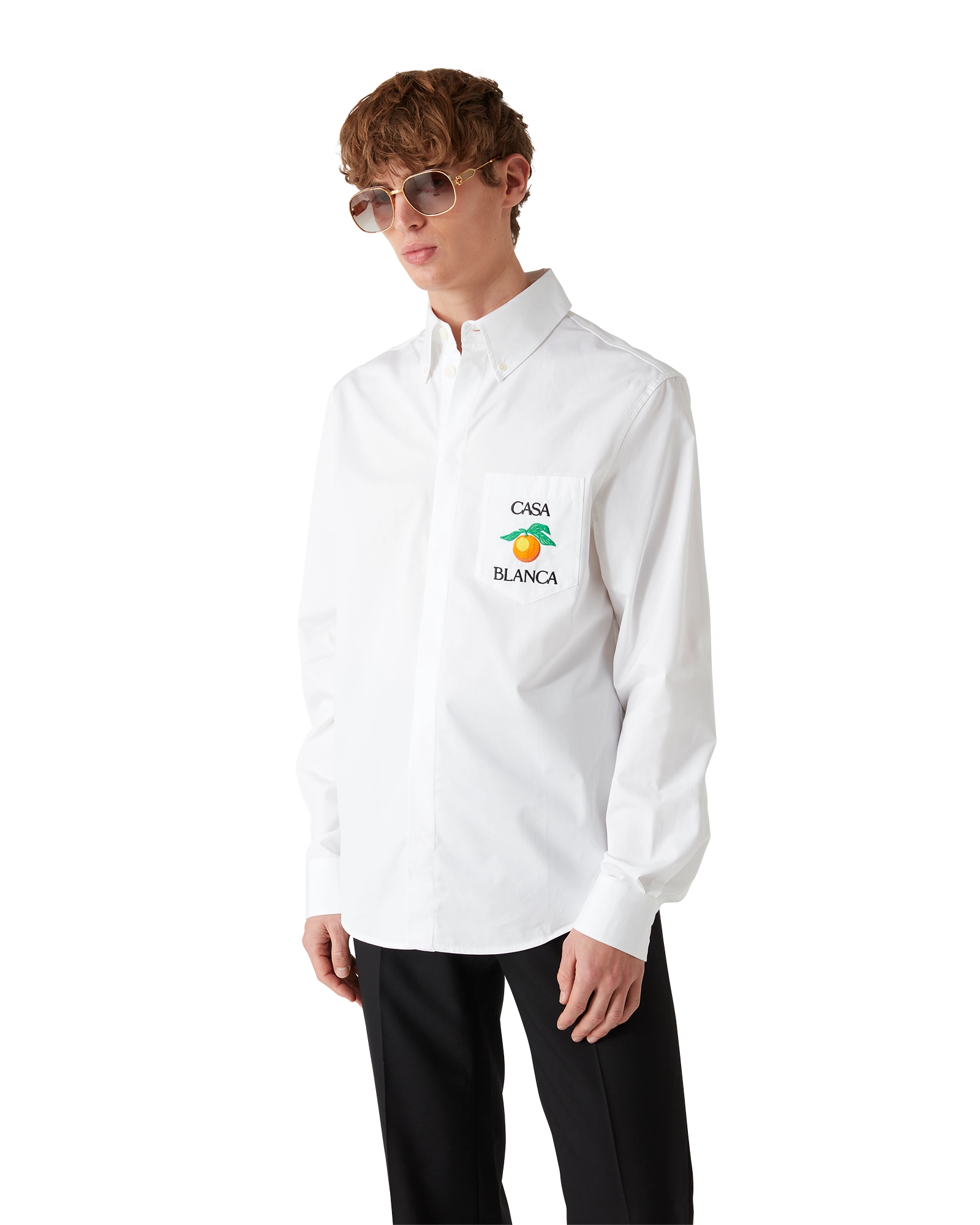 Embroidered Orange Oxford Shirt - 图片 4