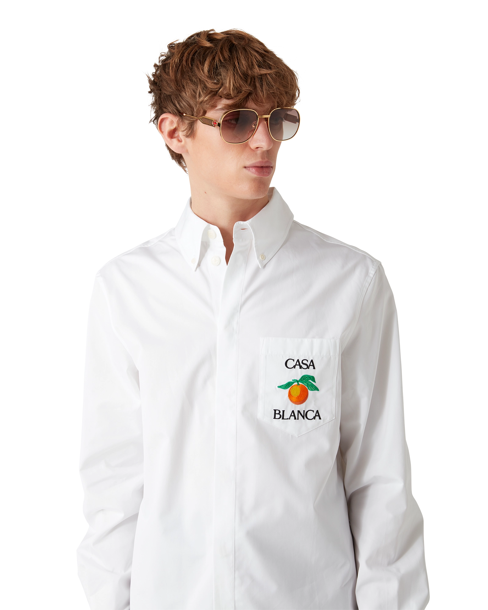 Embroidered Orange Oxford Shirt - 图片 5