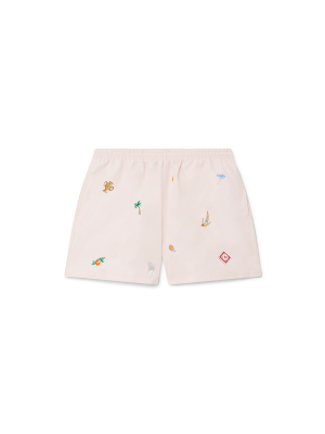 Embroidered Motif Swim Shorts