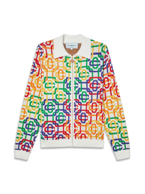 Rainbow Monogram Zip Up Jumper