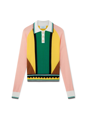 Graphic Panelled Polo Shirt