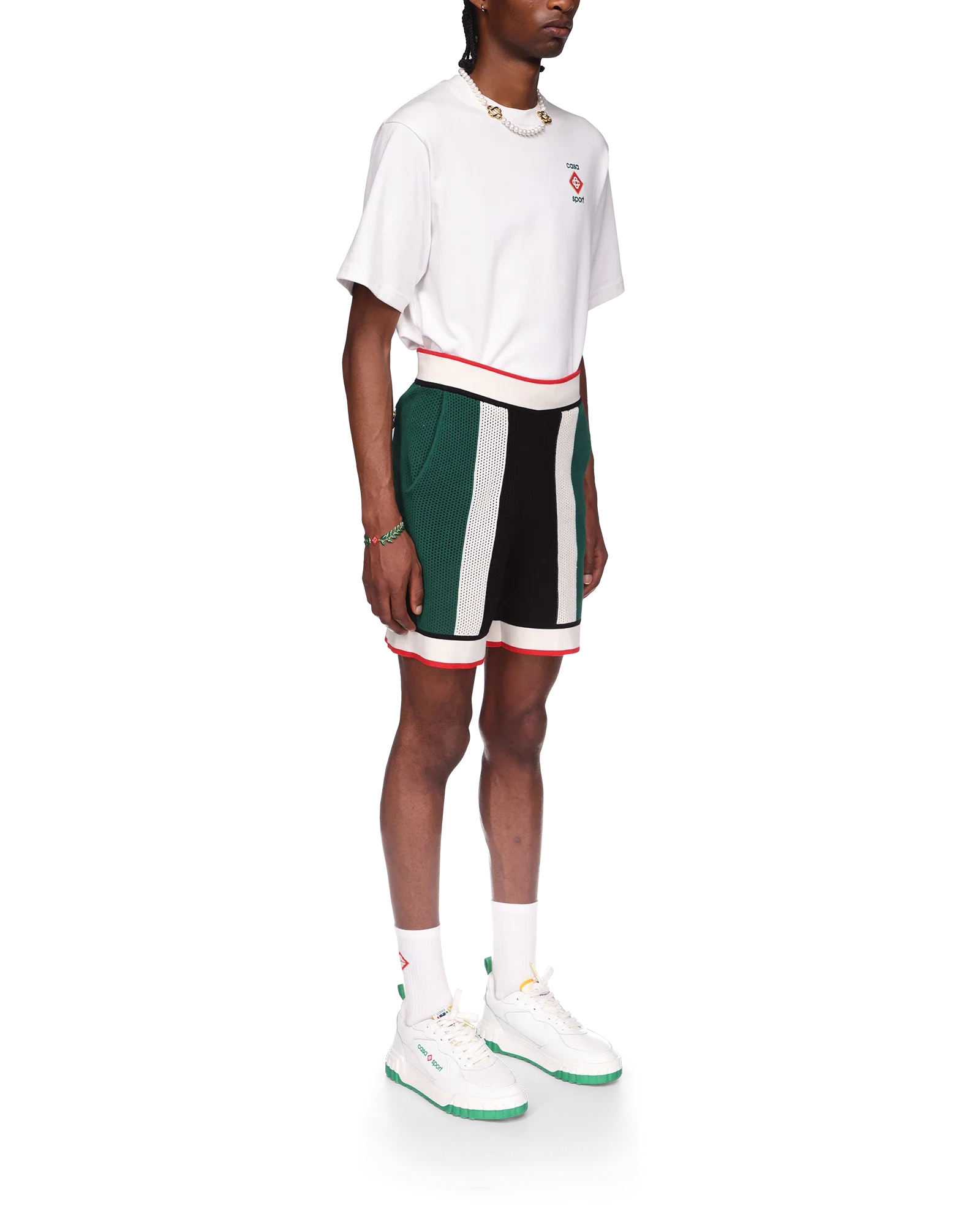 Striped Mesh Shorts - 图片 5