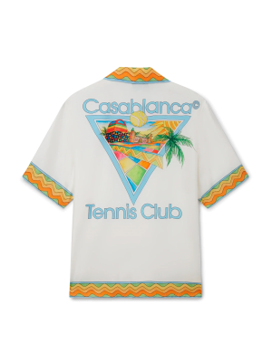 Afro Cubism Tennis Club Short Sleeve Silk Shirt