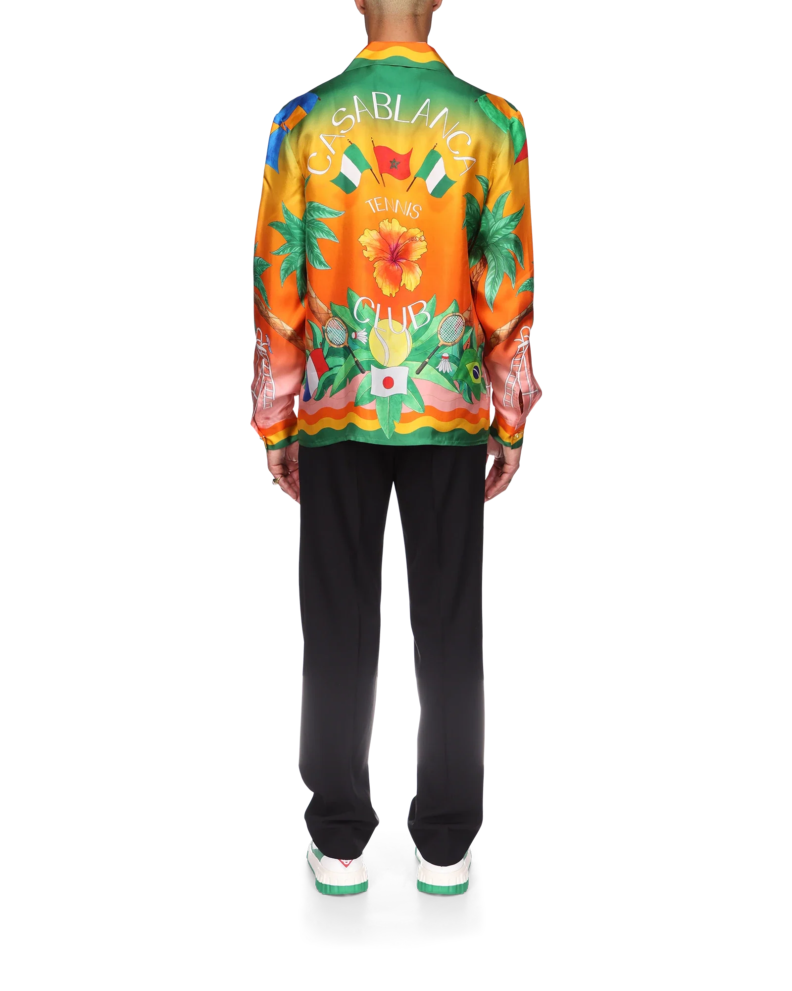 Tennis Club En Fleur Long Sleeve Silk Shirt - 图片 2