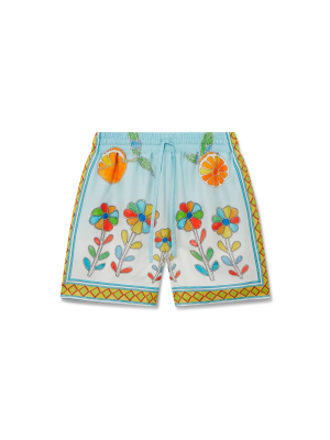 Yoruba Flowers Silk Shorts