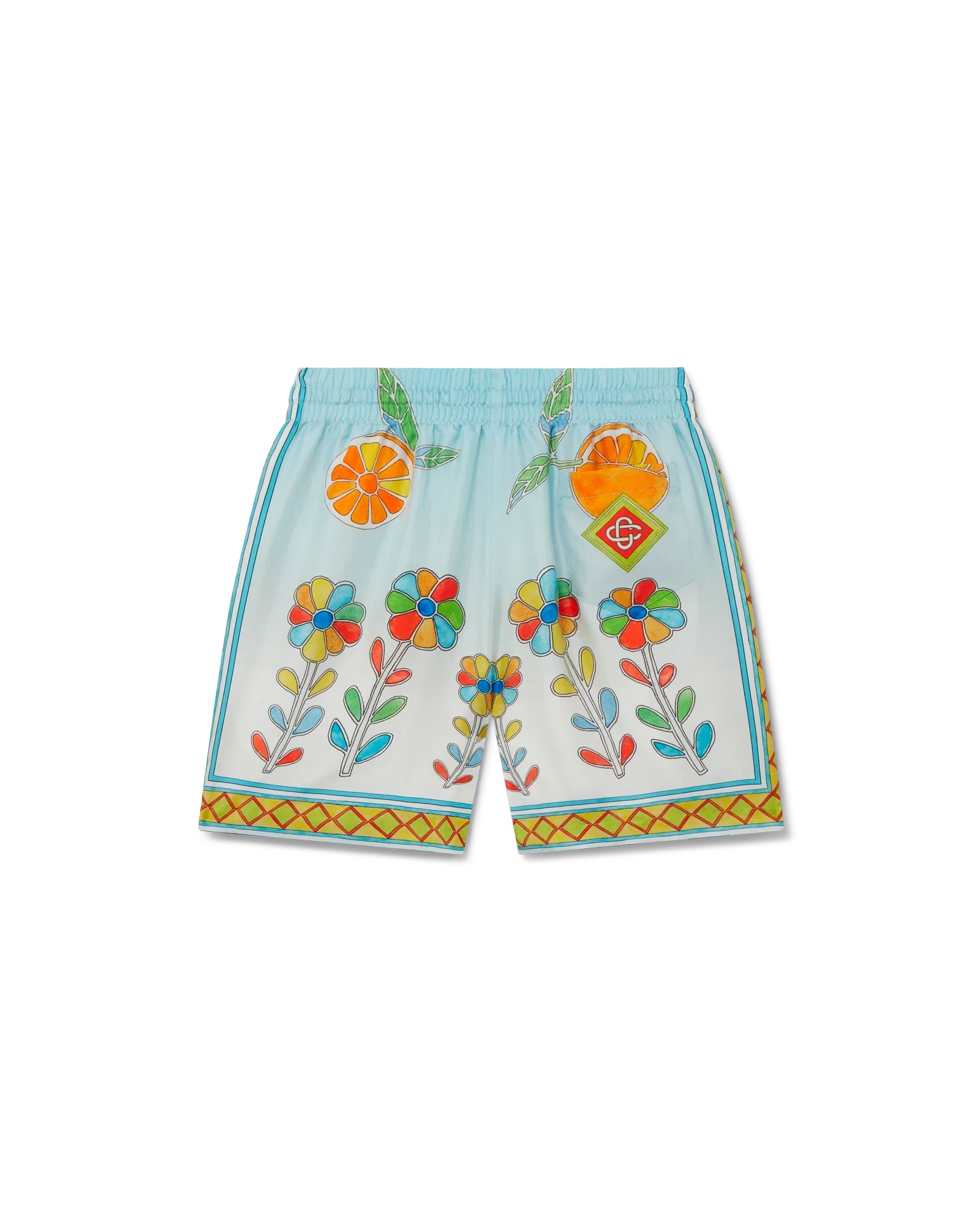 Yoruba Flowers Silk Shorts - 图片 6
