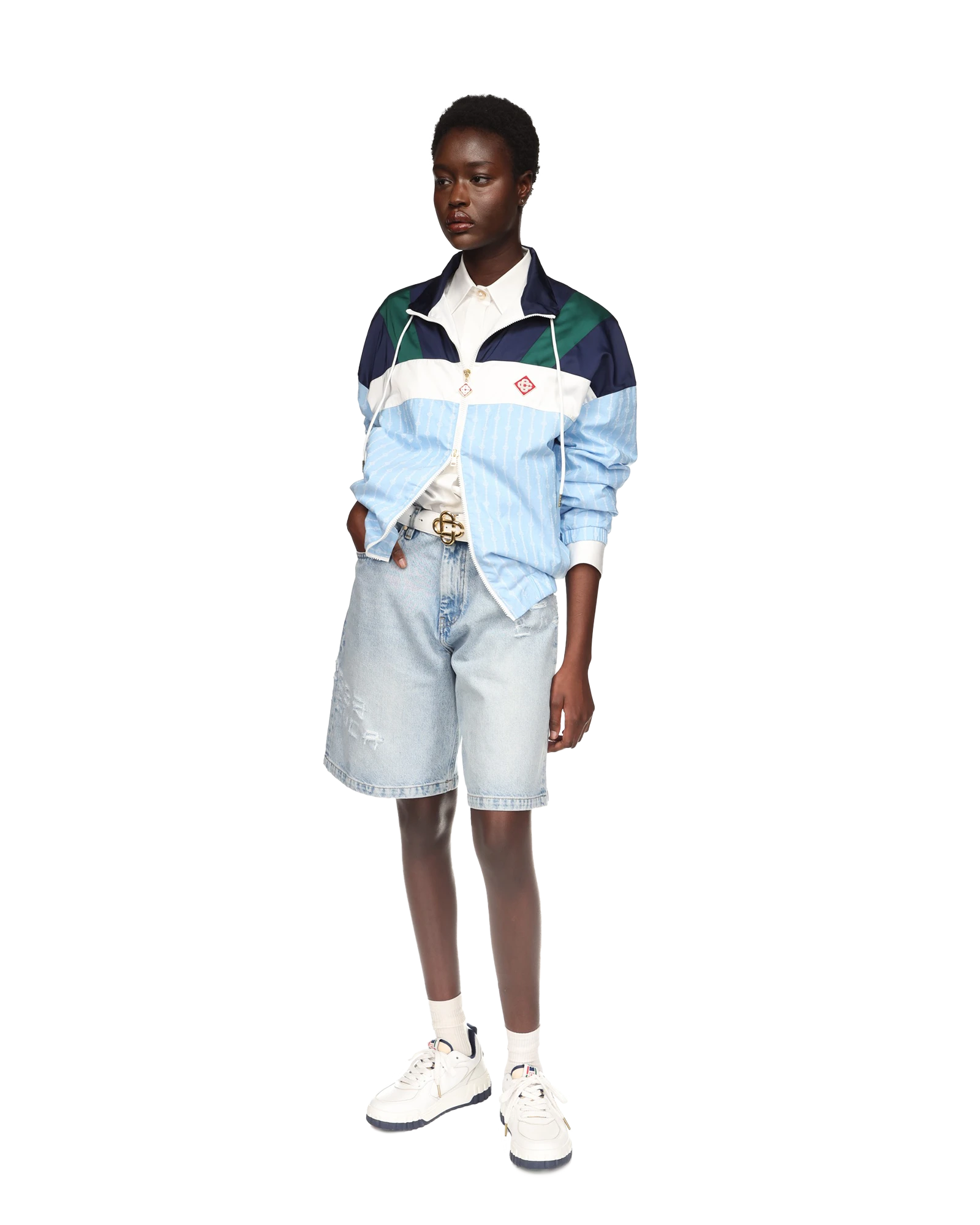 Pinstripe Nylon Track Jacket - 图片 3