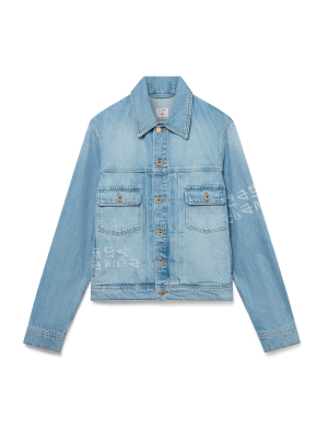 Graffiti Distressed Denim Jacket