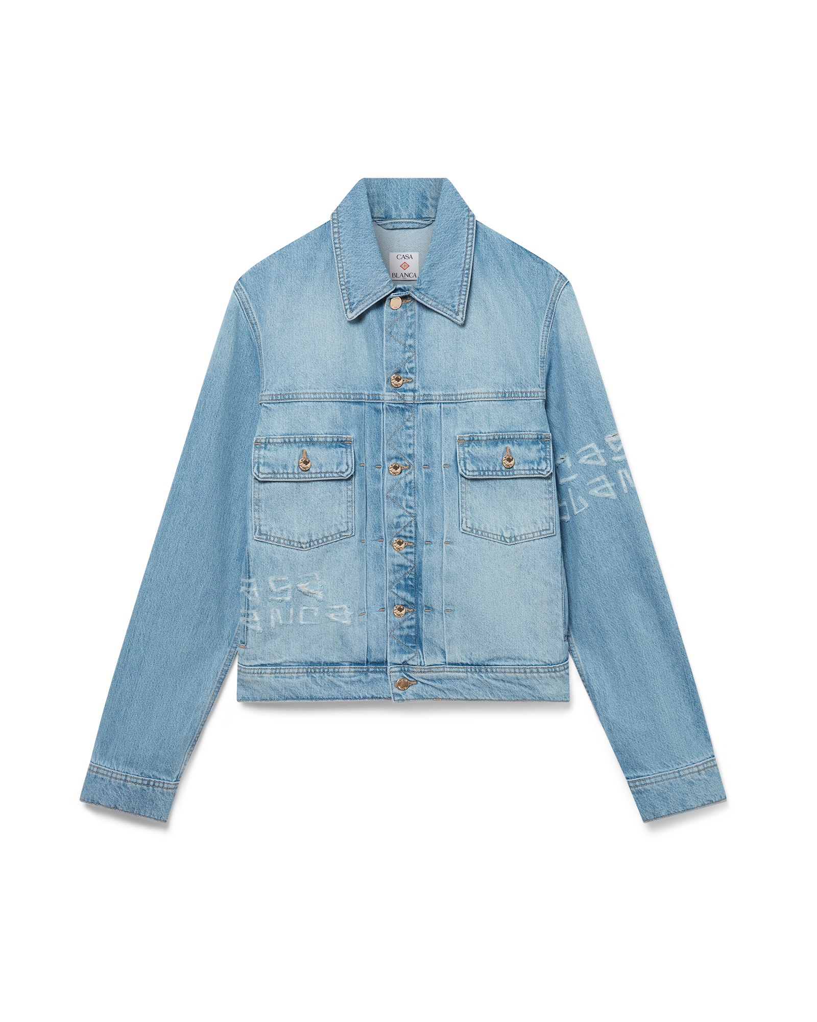 Graffiti Distressed Denim Jacket