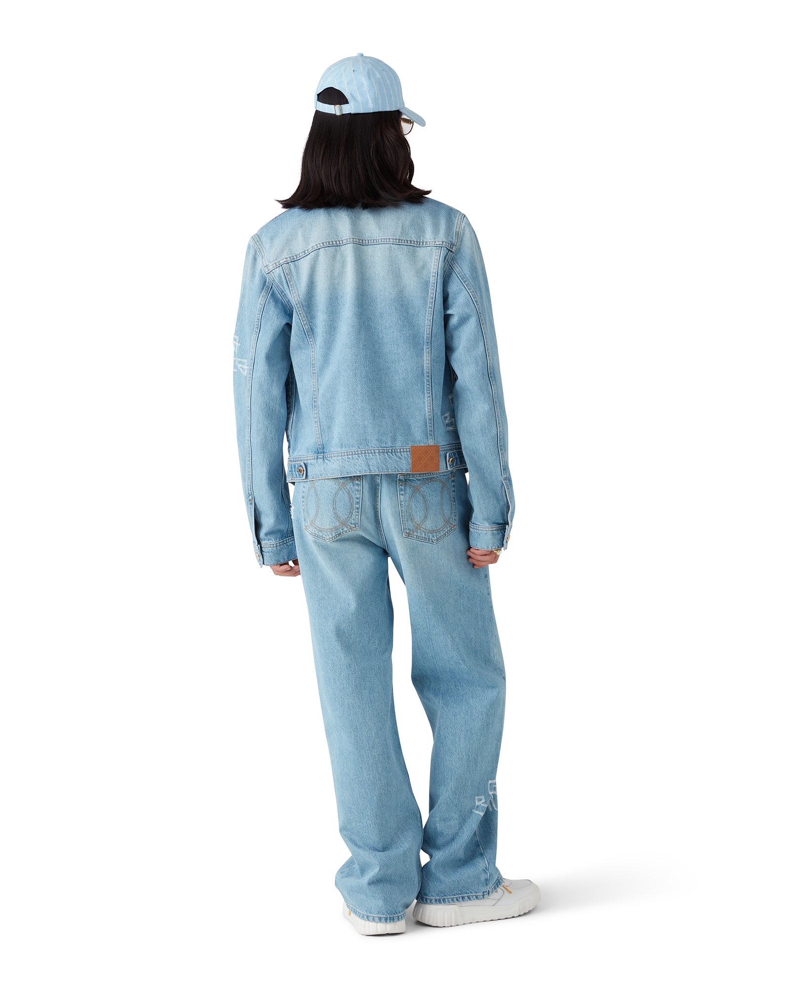 Graffiti Distressed Denim Jacket - 图片 3