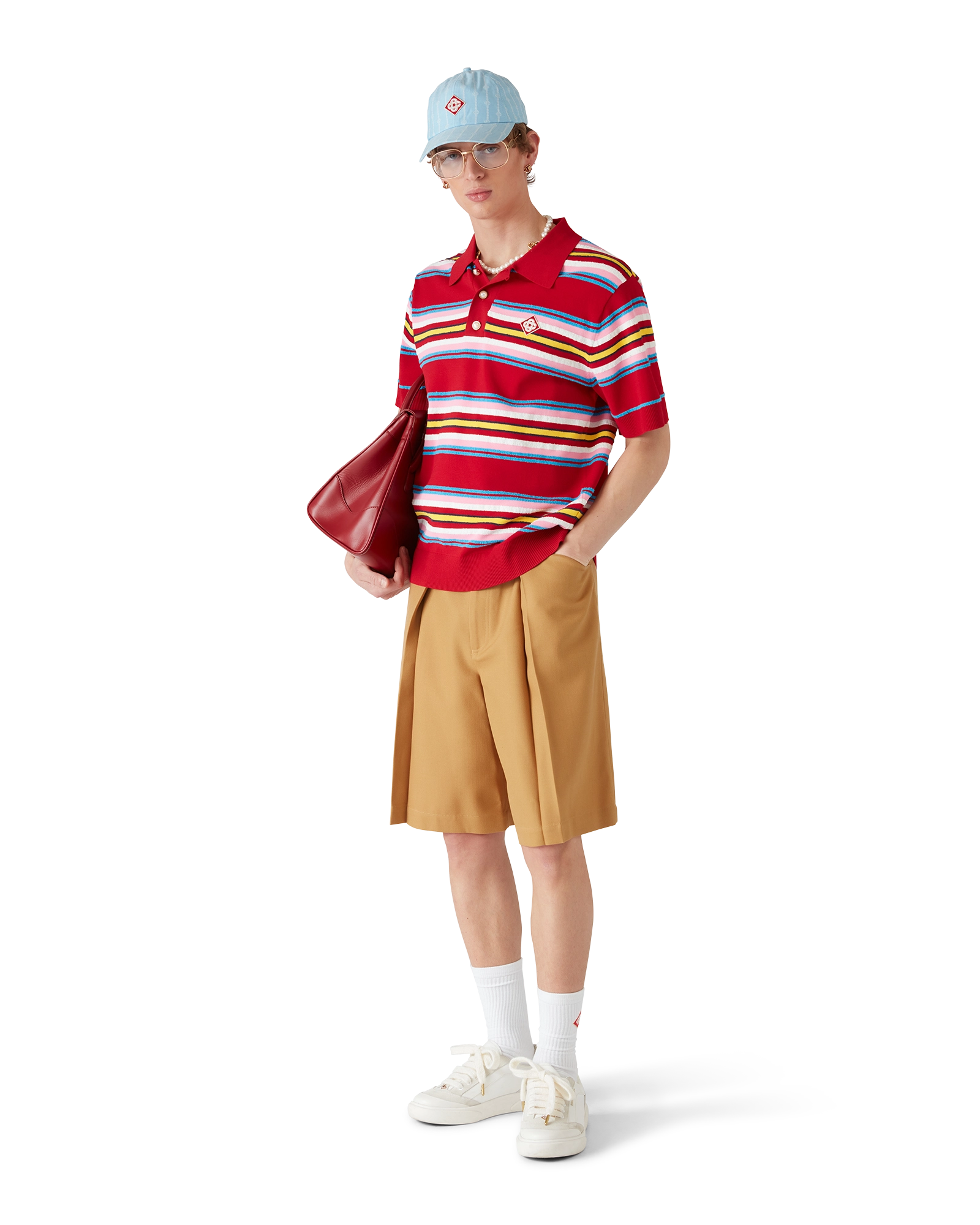 Stripe Oversized Polo Shirt - 图片 2