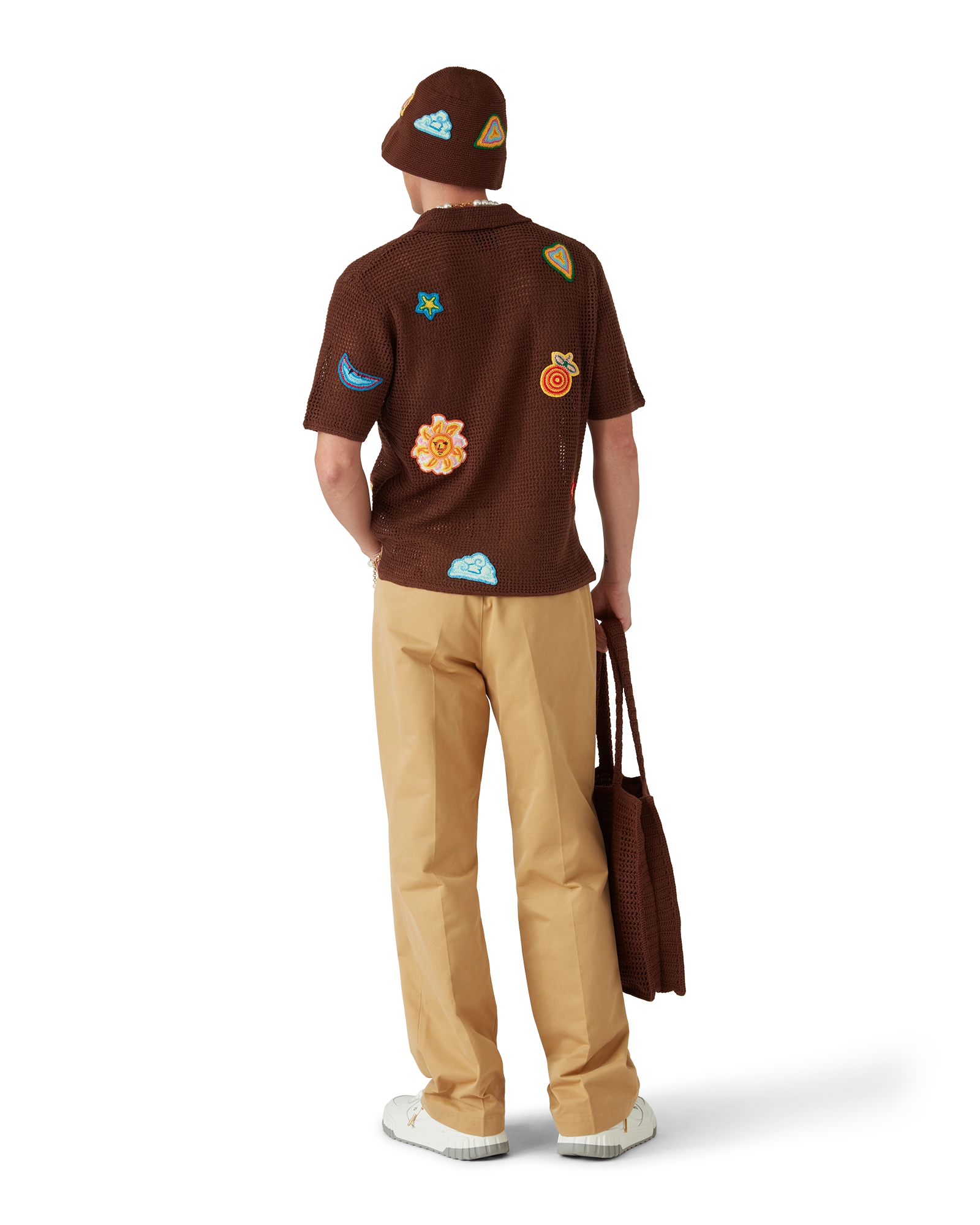 Motif Crochet Polo Shirt - 图片 3