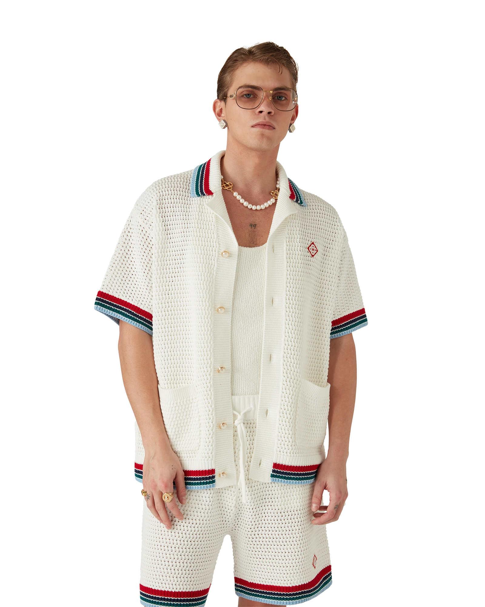 Gothic Short Sleeve Crochet Shirt - 图片 4