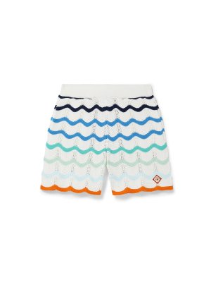 Gradient Wave Crochet Shorts