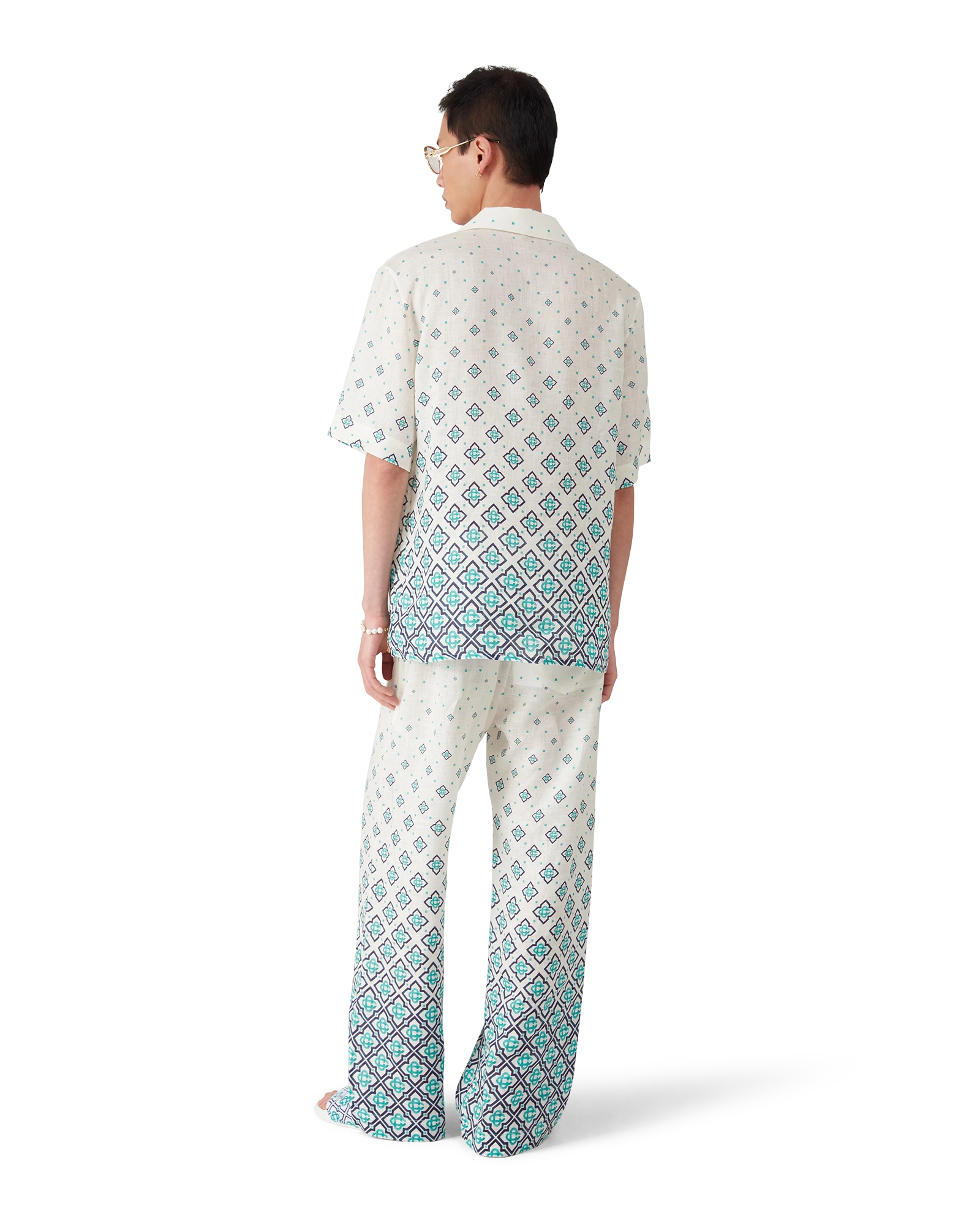 Gradient Monogram Short Sleeve Linen Shirt - 图片 3