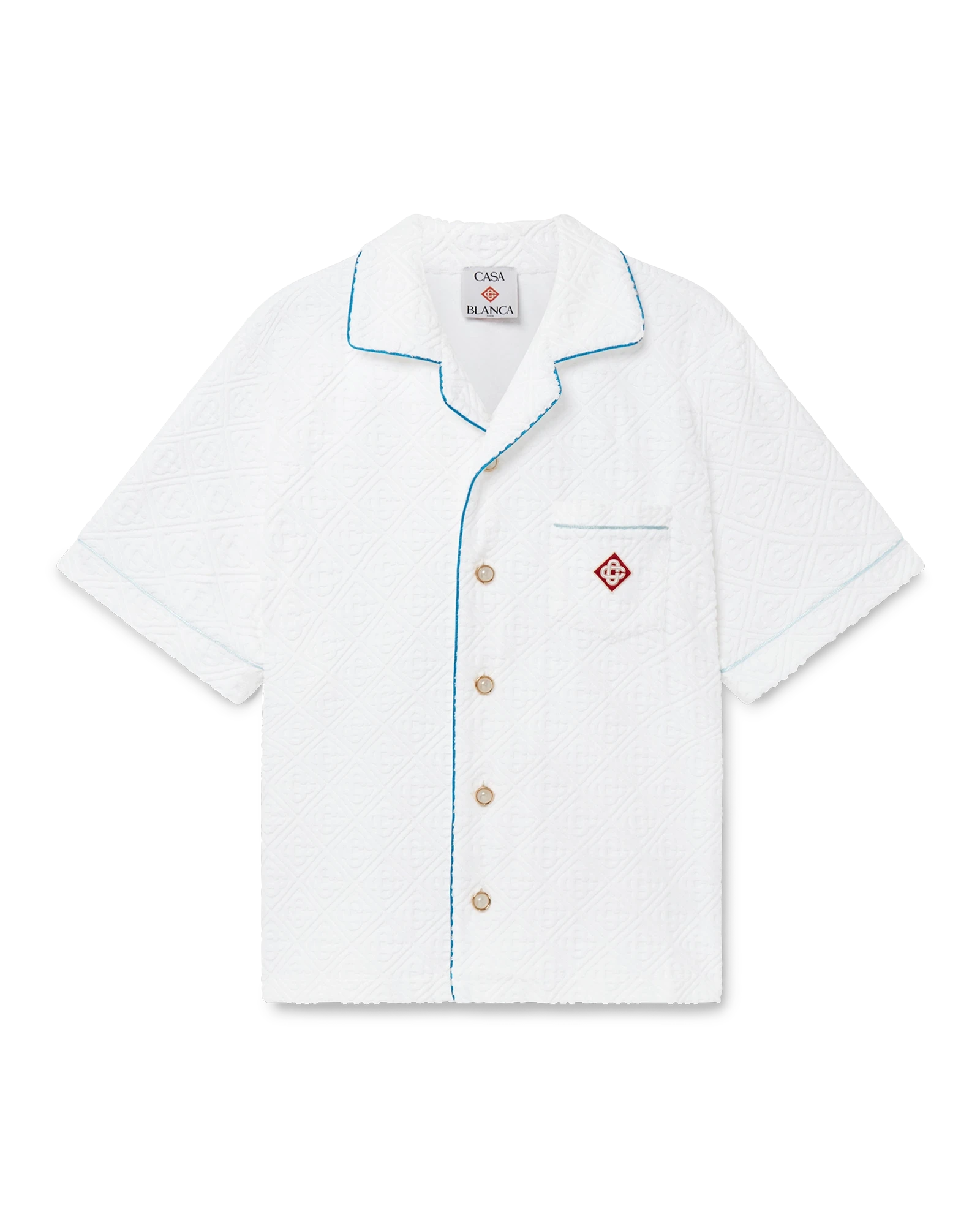 Tennis Stripe Short Sleeve Towelling Shirt