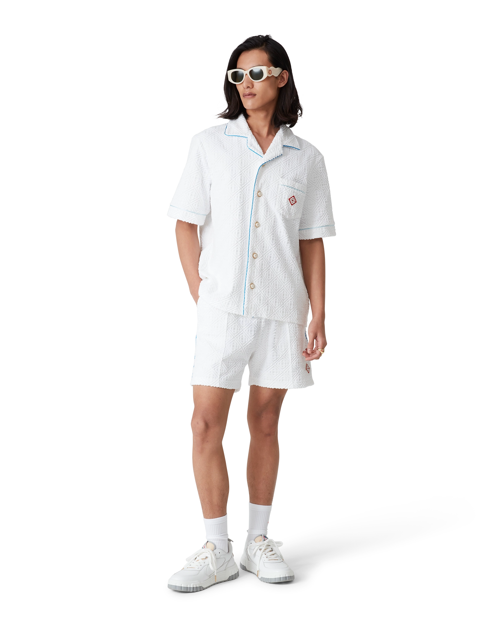 Tennis Stripe Short Sleeve Towelling Shirt - 图片 2