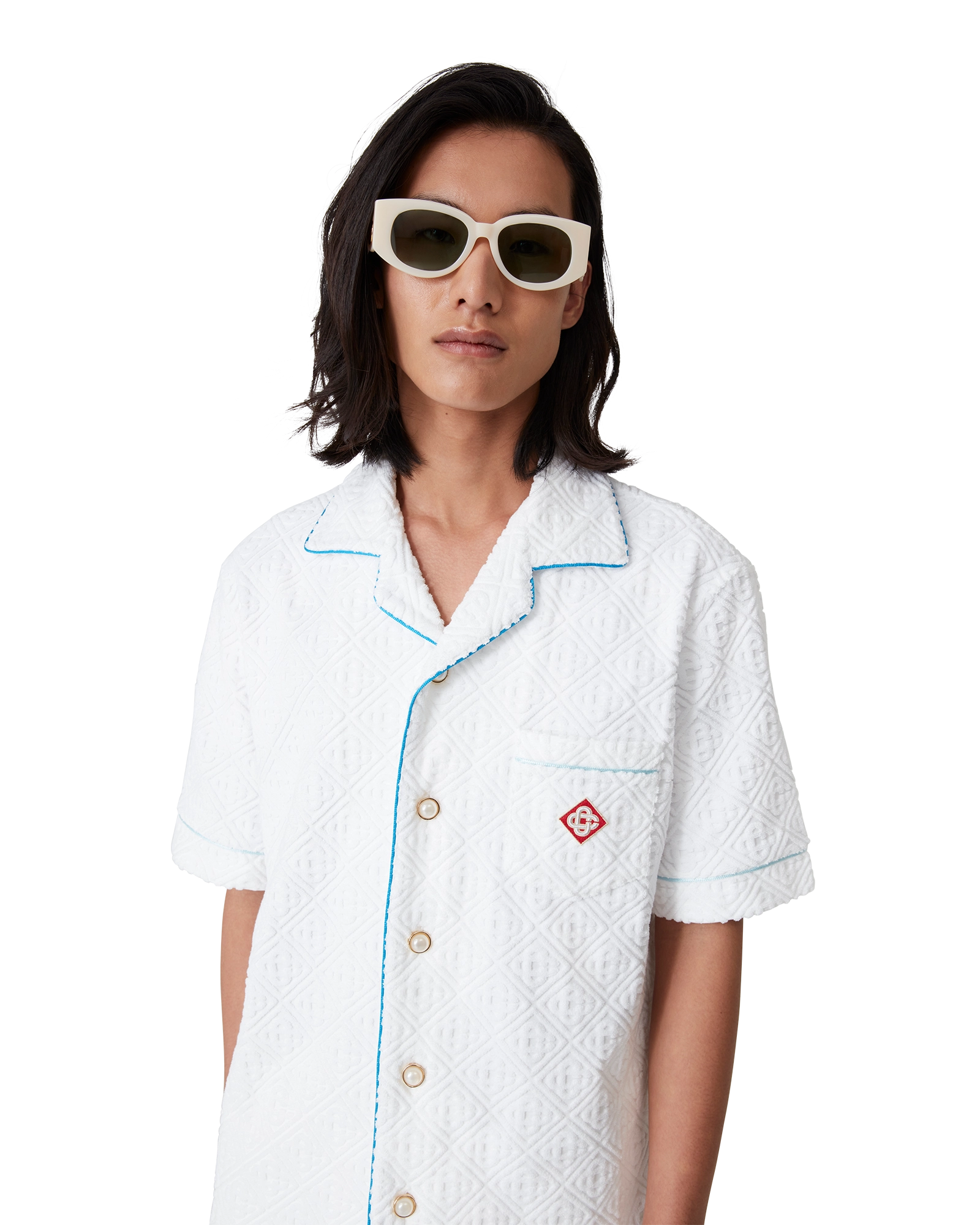 Tennis Stripe Short Sleeve Towelling Shirt - 图片 5