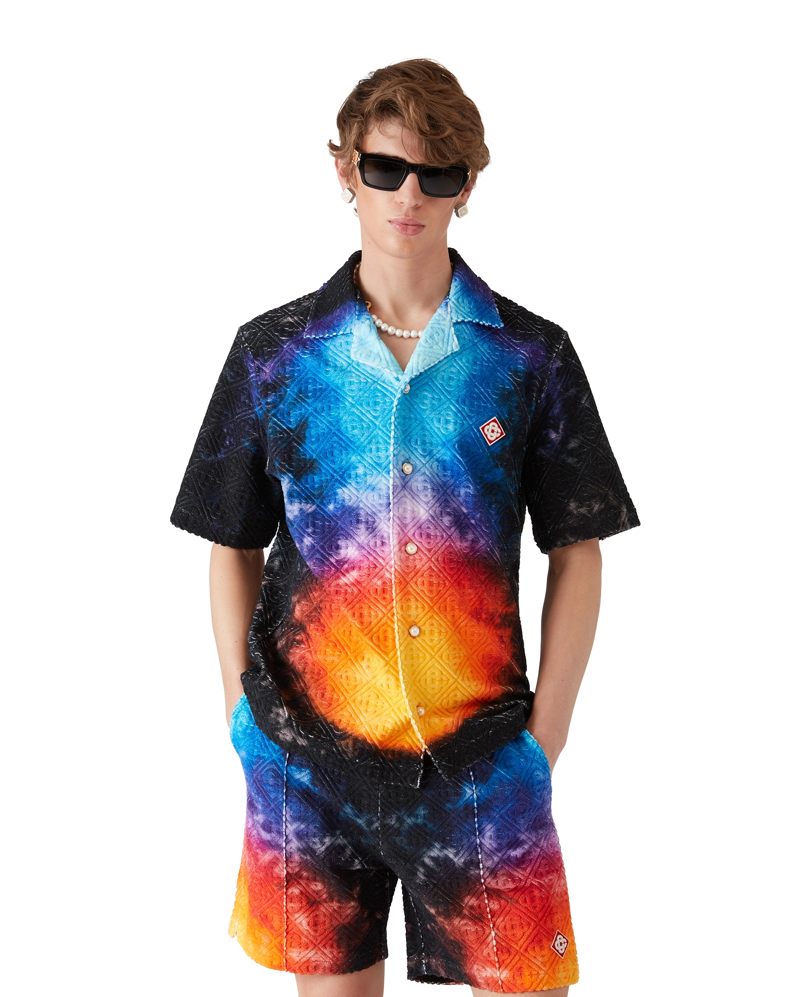 Gradient Short Sleeve Towelling Shirt - 图片 3