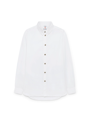 White Cotton Long Sleeve Shirt