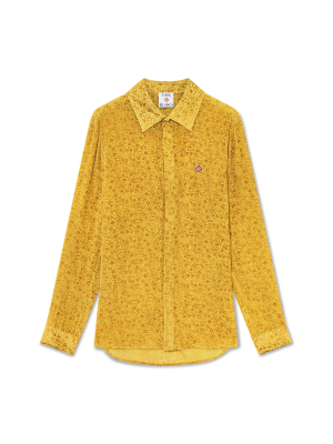 Floral Devoré Long Sleeve Silk Shirt
