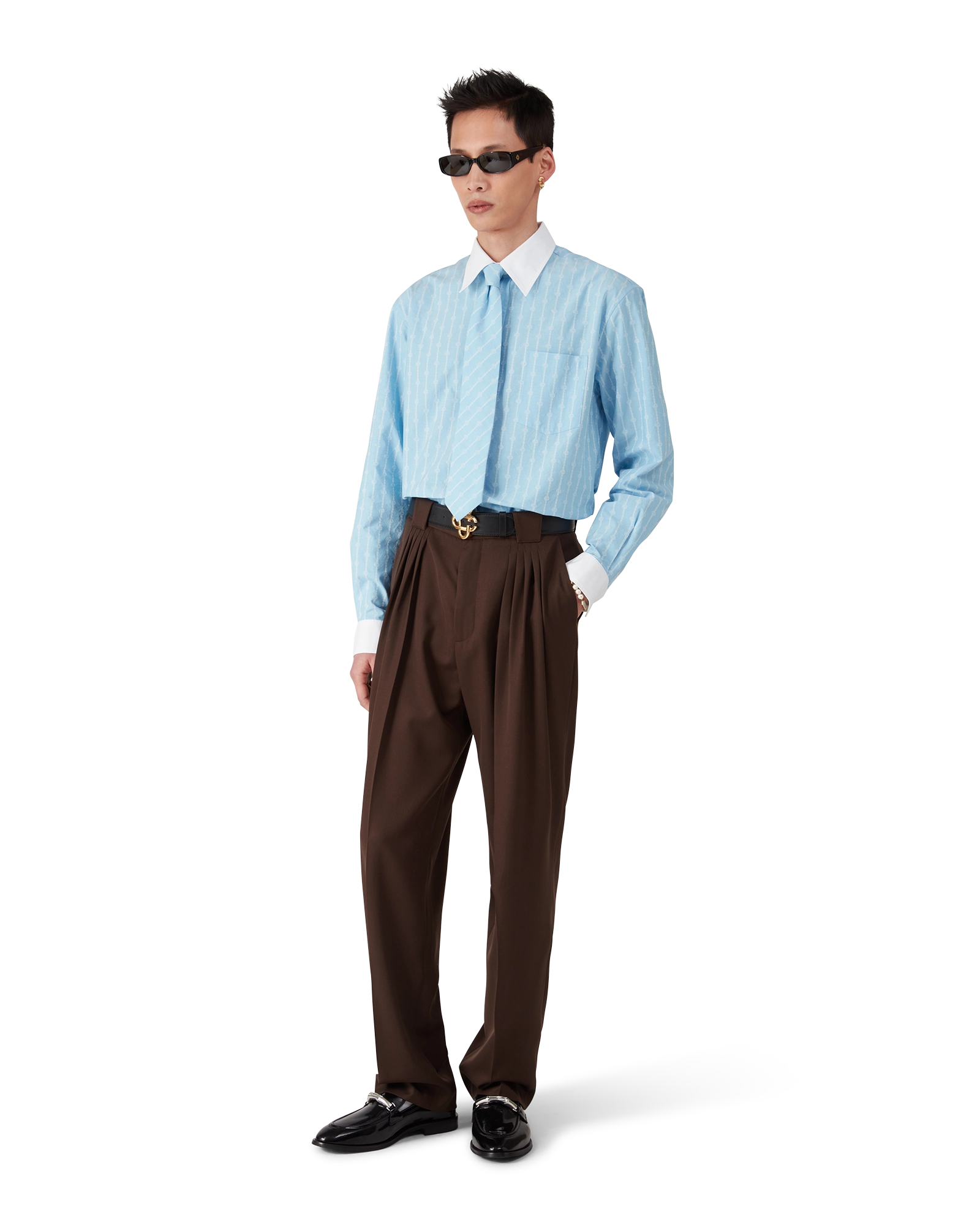 Laurel Stripe Long Sleeve Jacquard Shirt - 图片 2