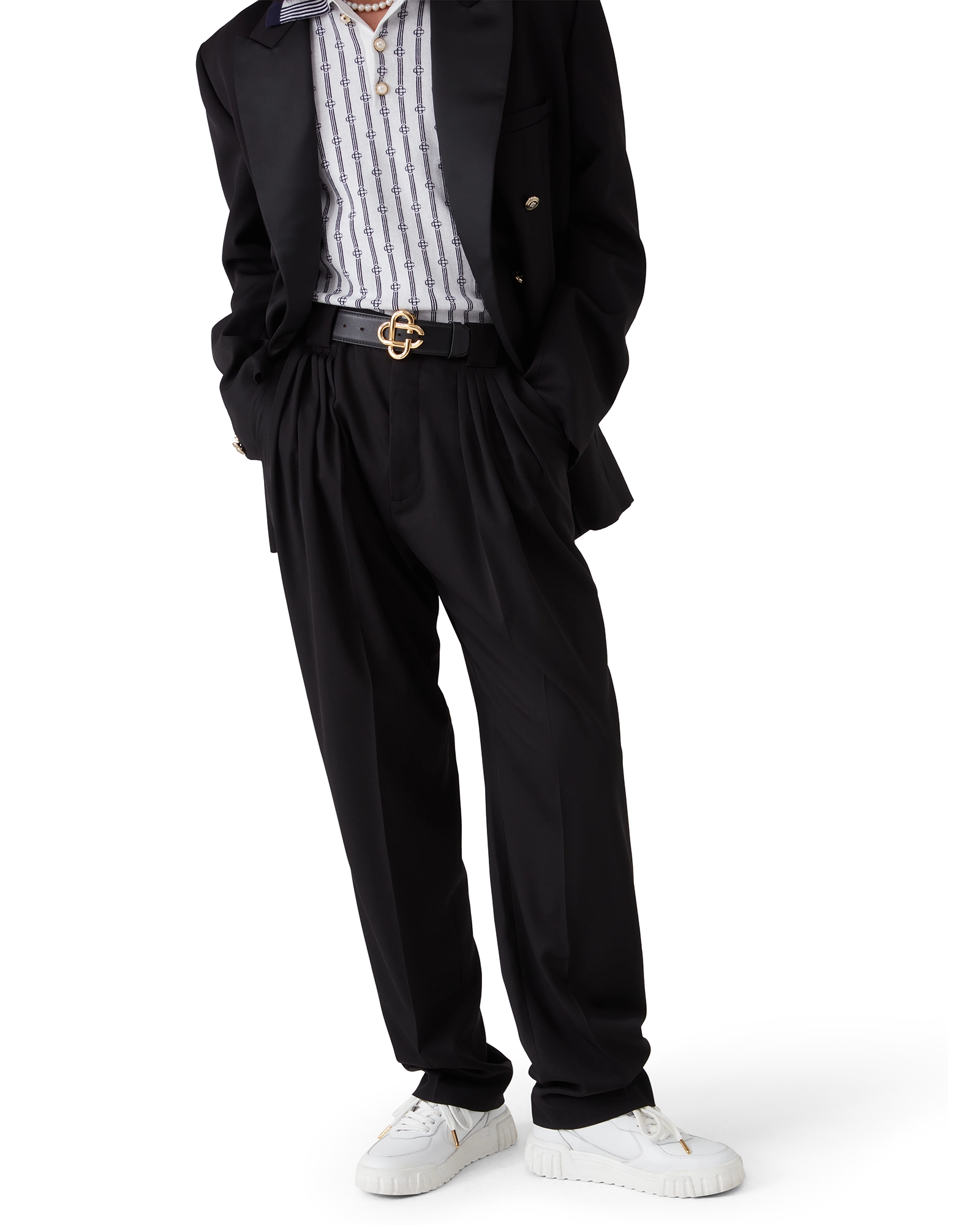 Wool Five Pleat Tailored Trousers - 图片 4