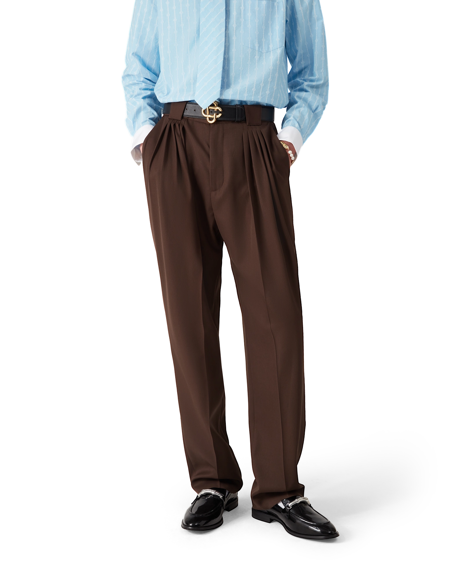 Wool Five Pleat Trousers - 图片 4