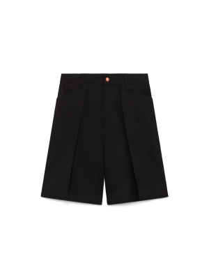 Wool Pleated Tailored Shorts