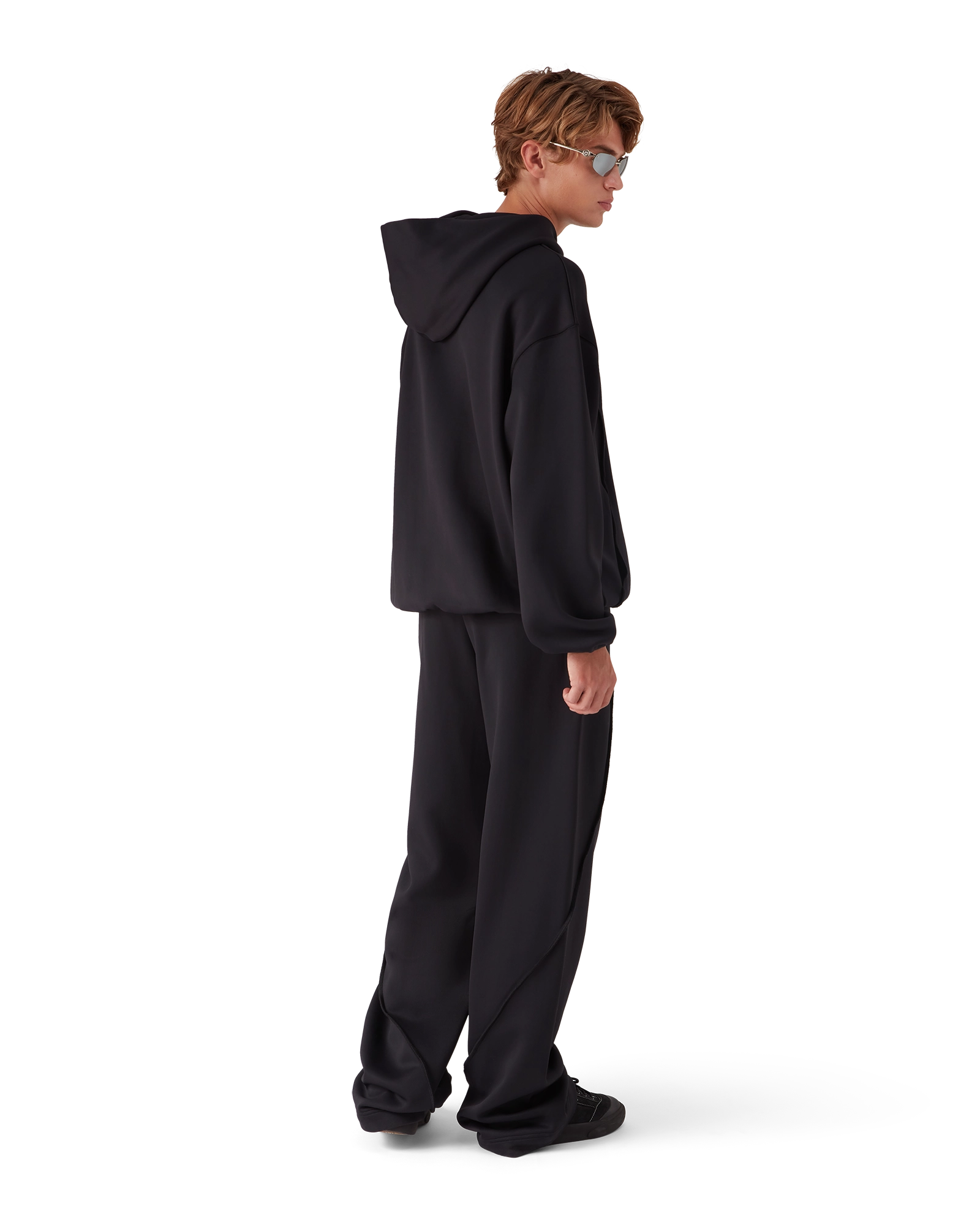 Oversized Panelled Hooded Sweatshirt - 图片 3