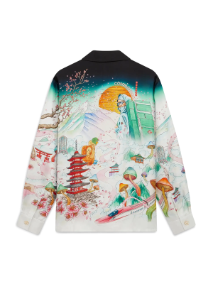 Flowers Long Sleeve Silk Twill Shirt