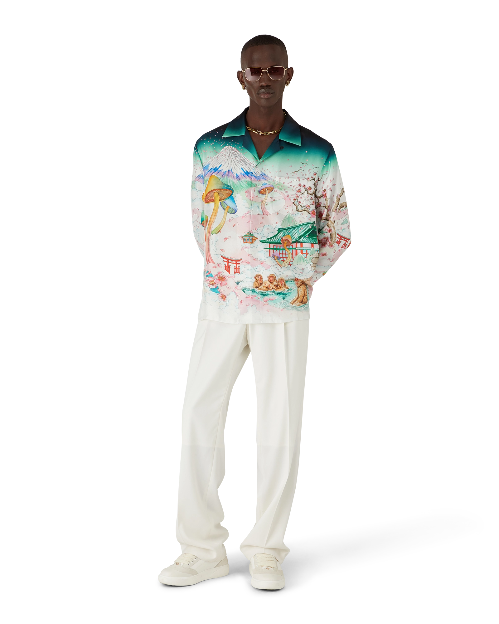 Flowers Long Sleeve Silk Twill Shirt - 图片 5