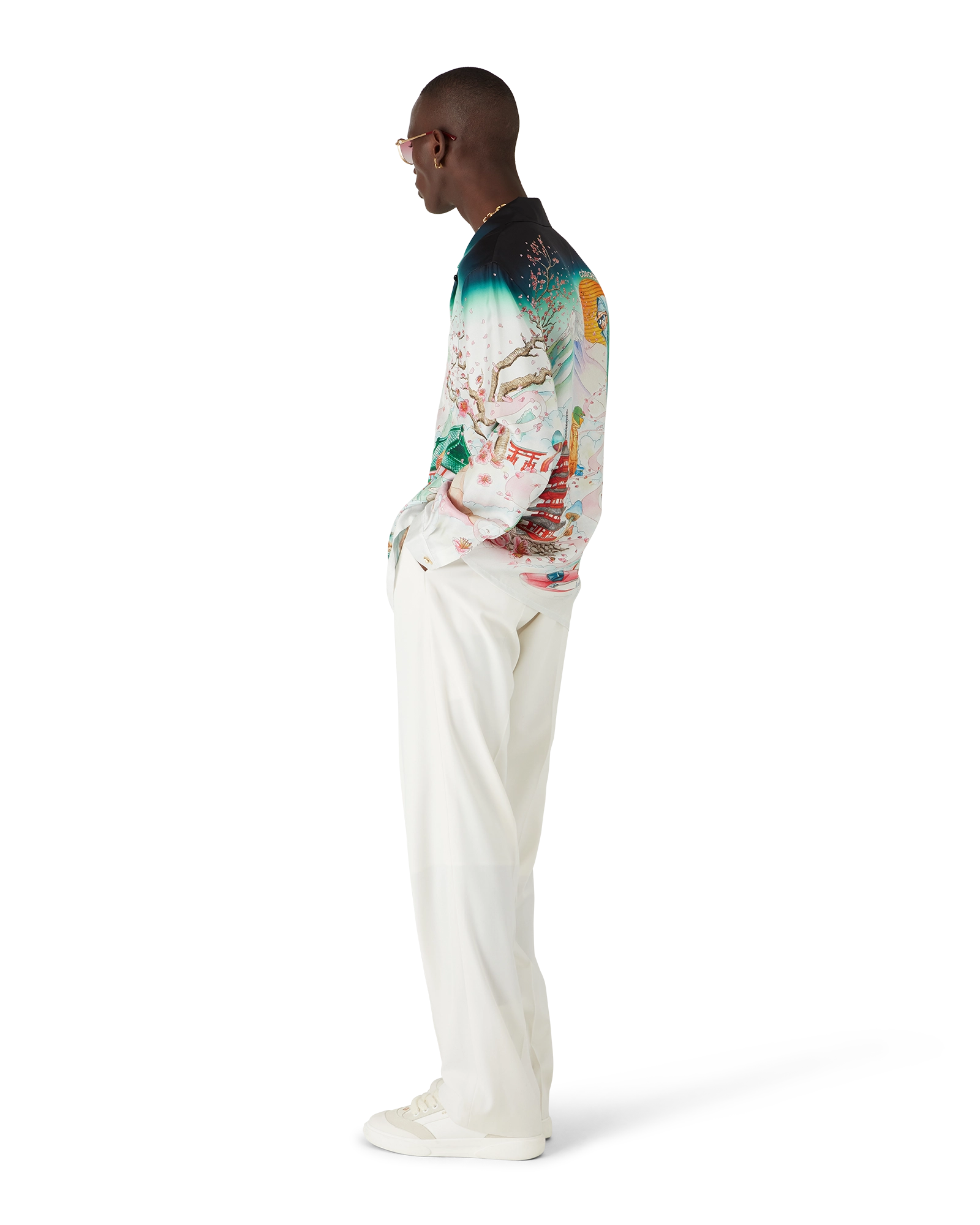 Flowers Long Sleeve Silk Twill Shirt - 图片 4