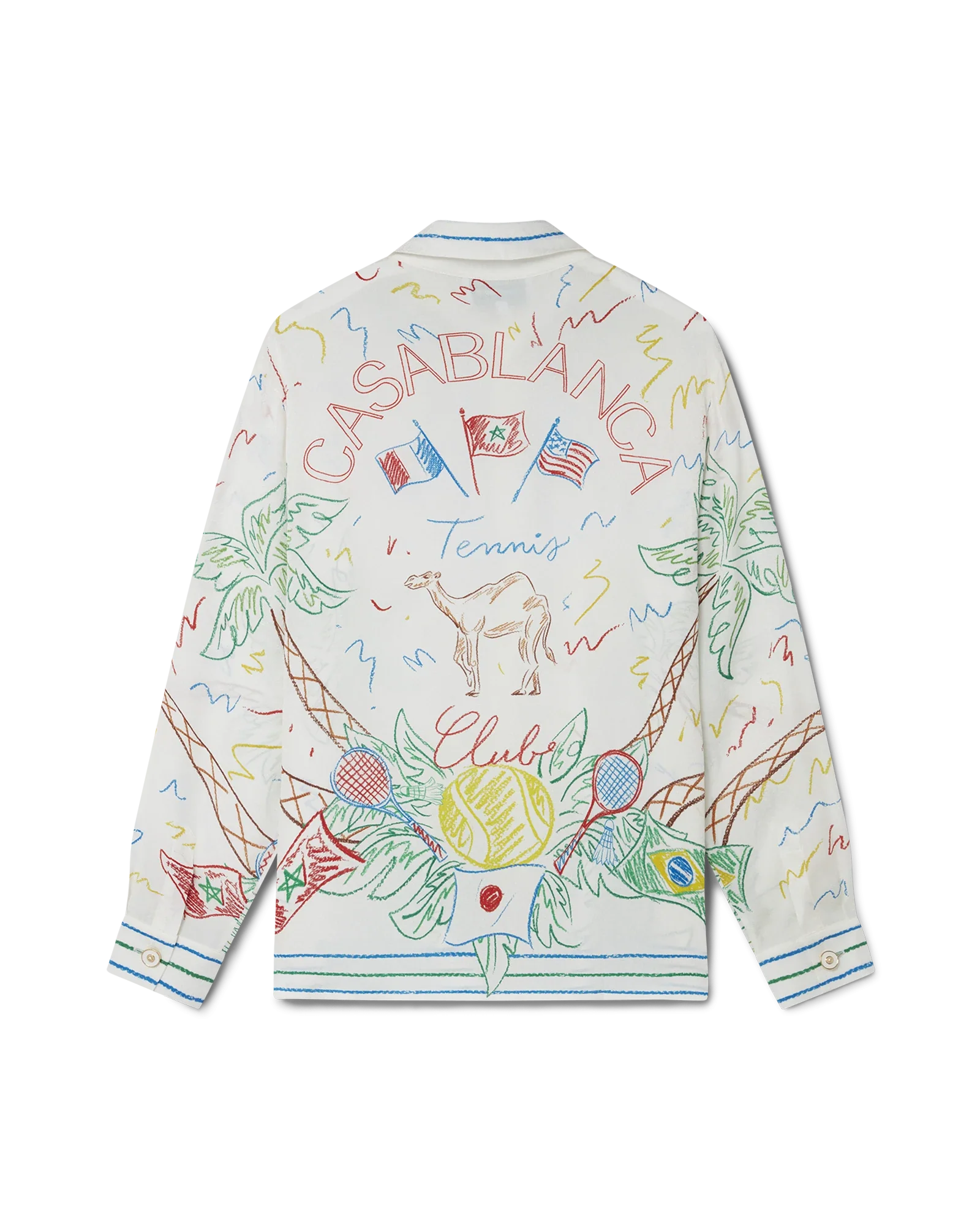 Crayon Tennis Club Long Sleeve Silk Shirt