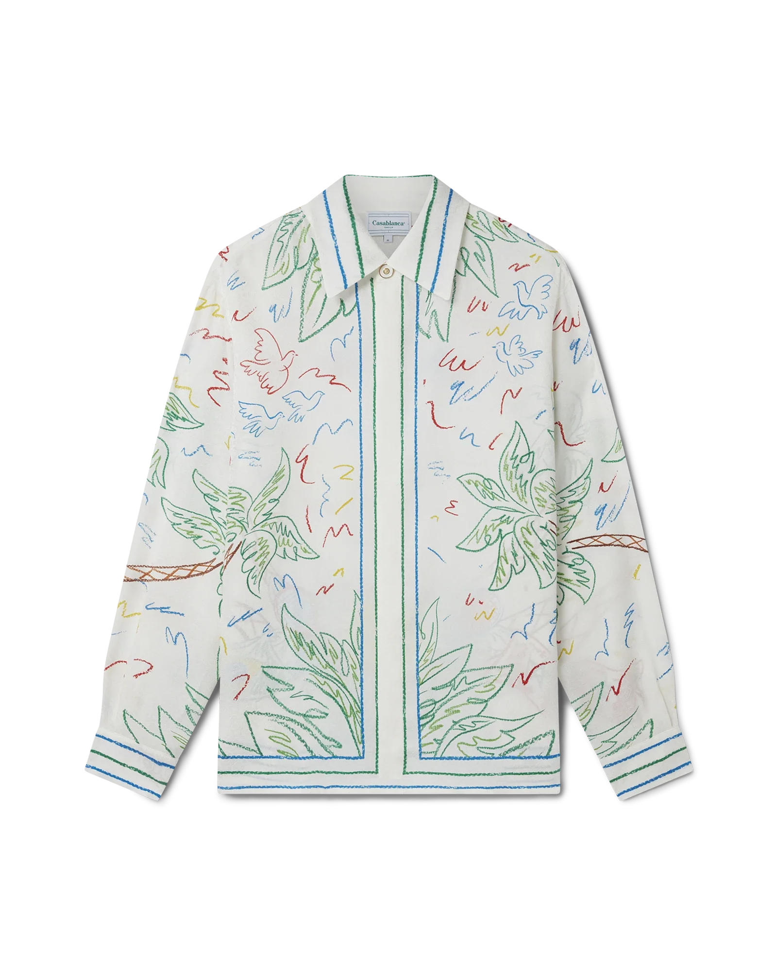 Crayon Tennis Club Long Sleeve Silk Shirt - 图片 6