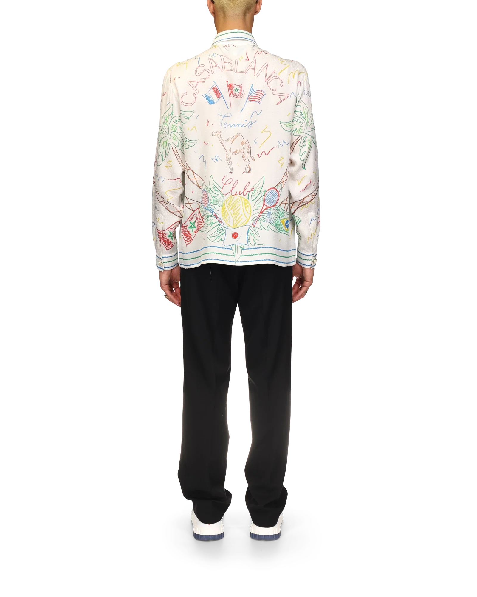 Crayon Tennis Club Long Sleeve Silk Shirt - 图片 4