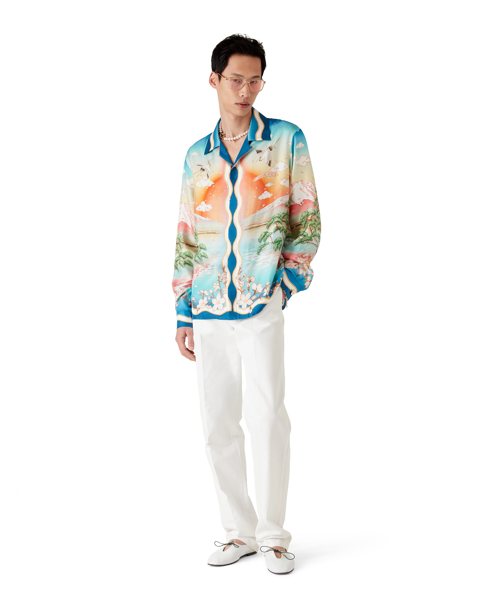 Tennis Club Long Sleeve Silk Shirt - 图片 2