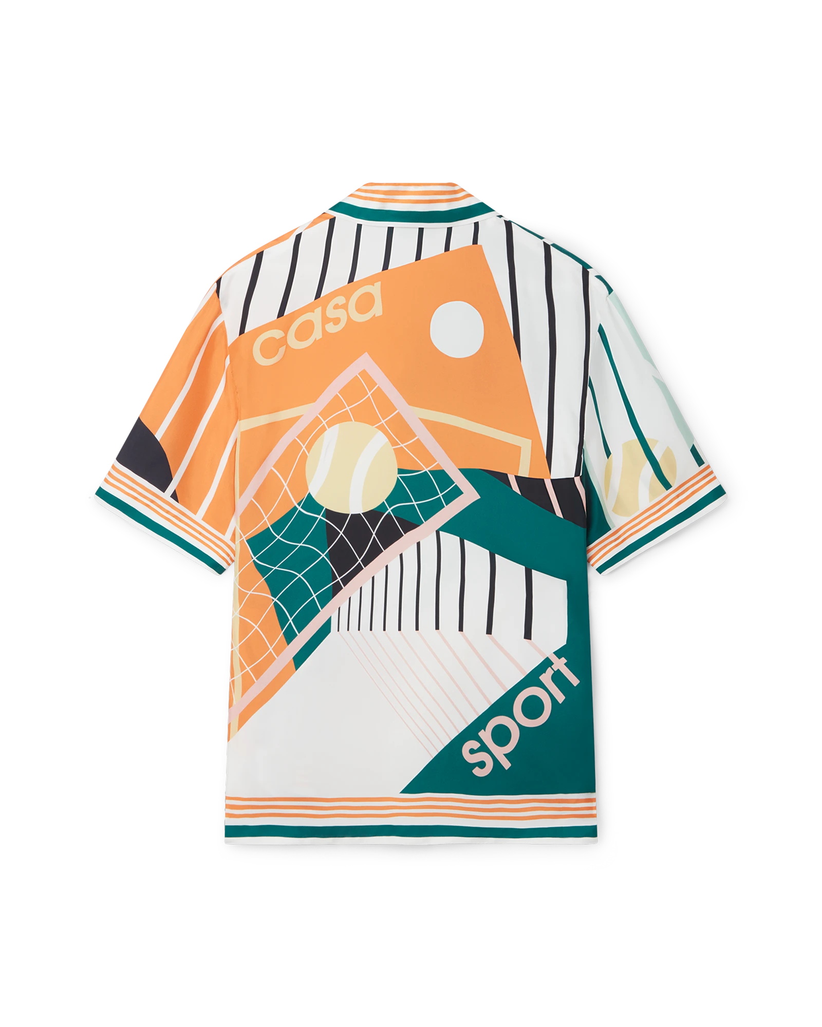 Court Abstrait Short Sleeve Silk Shirt - 图片 6