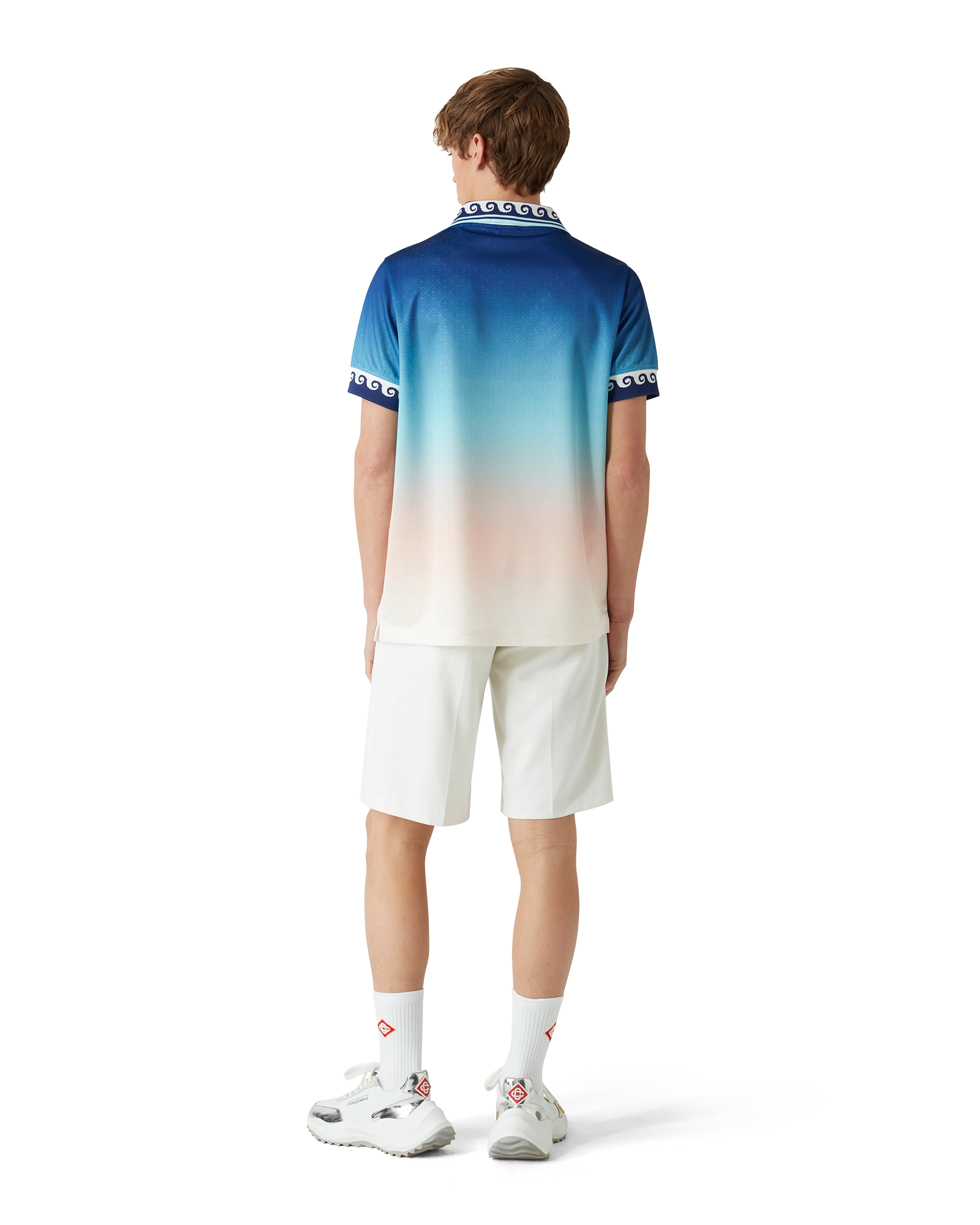 Jacquard Gradient Short Sleeve Football Shirt - 图片 3